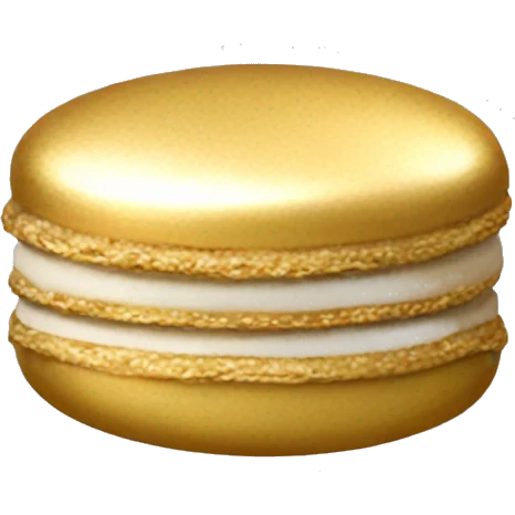 Realistic metallic gold macaroon emoji
