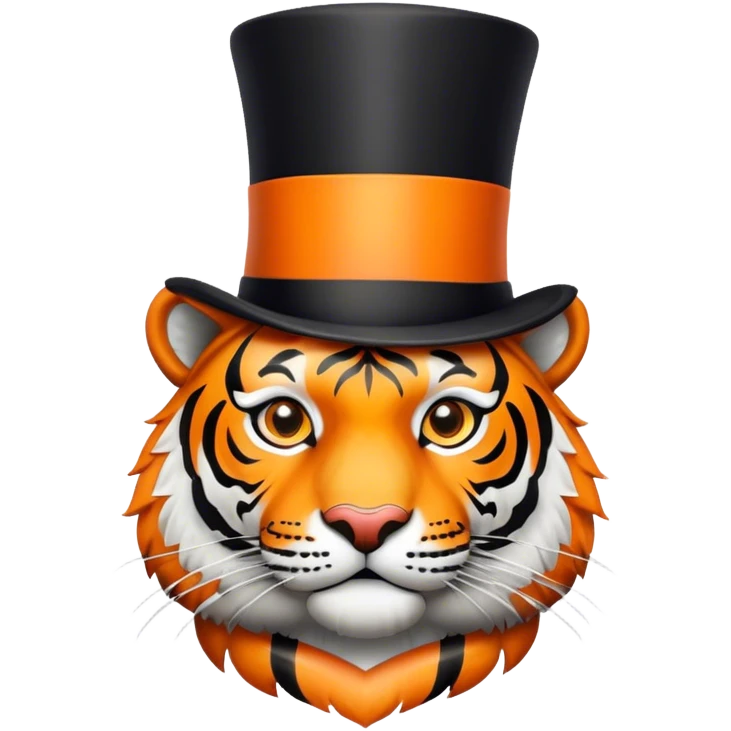 Tiger with a top hat emoji