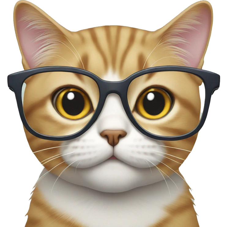 British cat wearing glasses  emoji