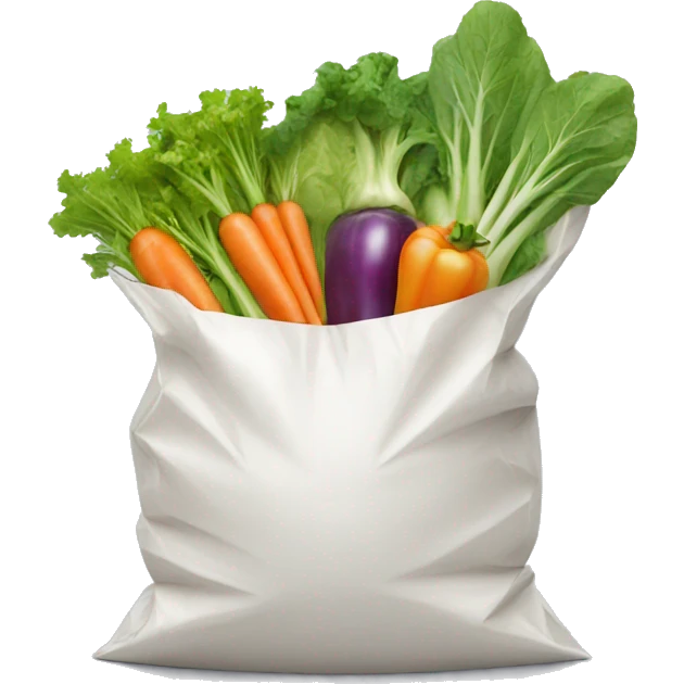 a plastic bag with vegetables on it emoji