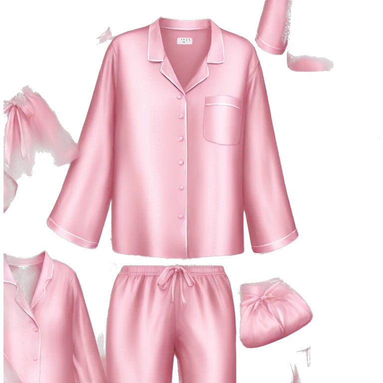 Light pink silk pyjamas set emoji