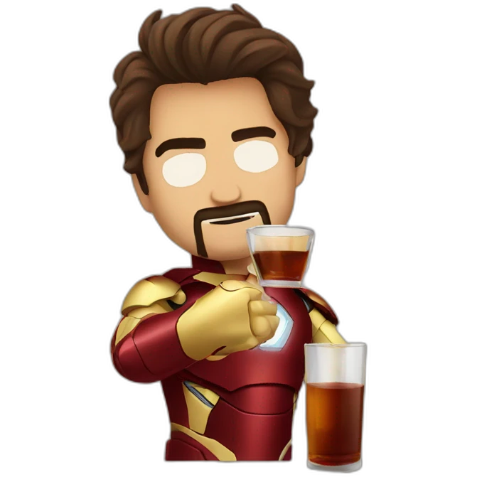 Iron man drinking wisky emoji