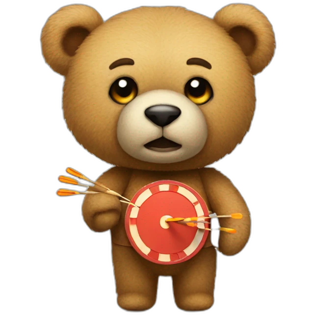teddybear holding darts emoji