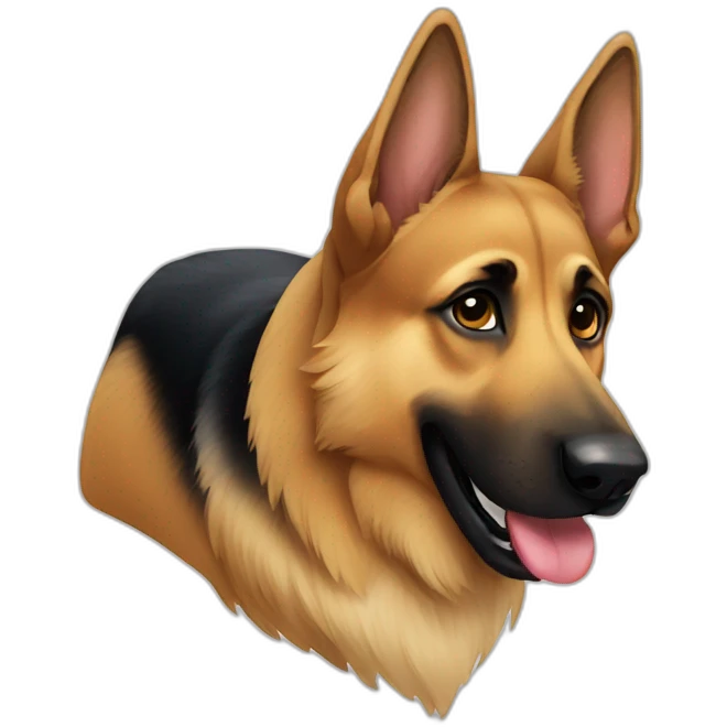 German shepherd in outside emoji