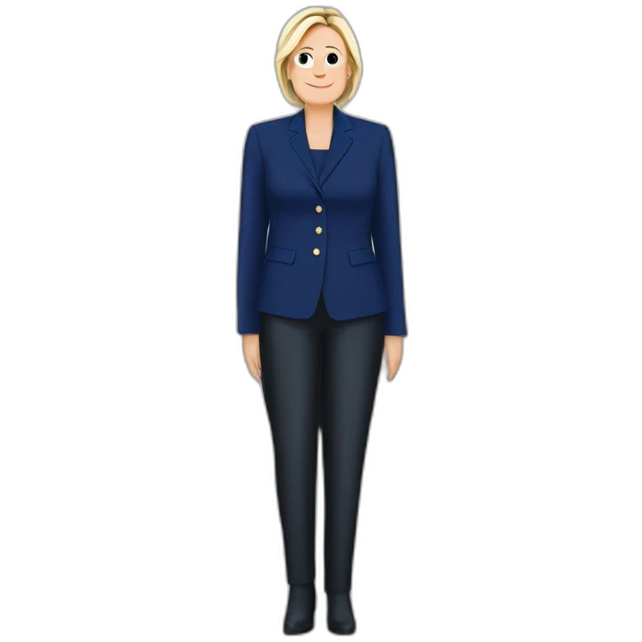 Marine Le Pen ambrasse emnuelle macron emoji