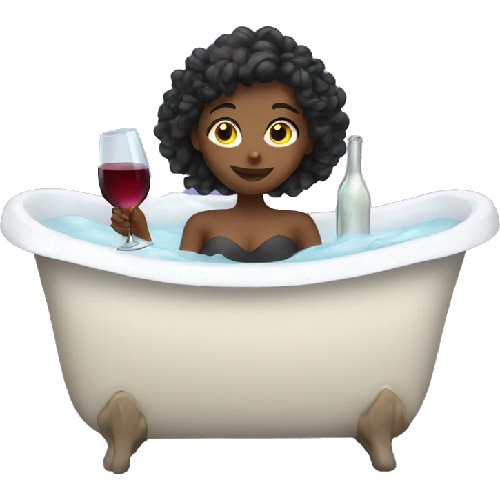 girl in bathtub full of wine holding a wine glass  emoji
