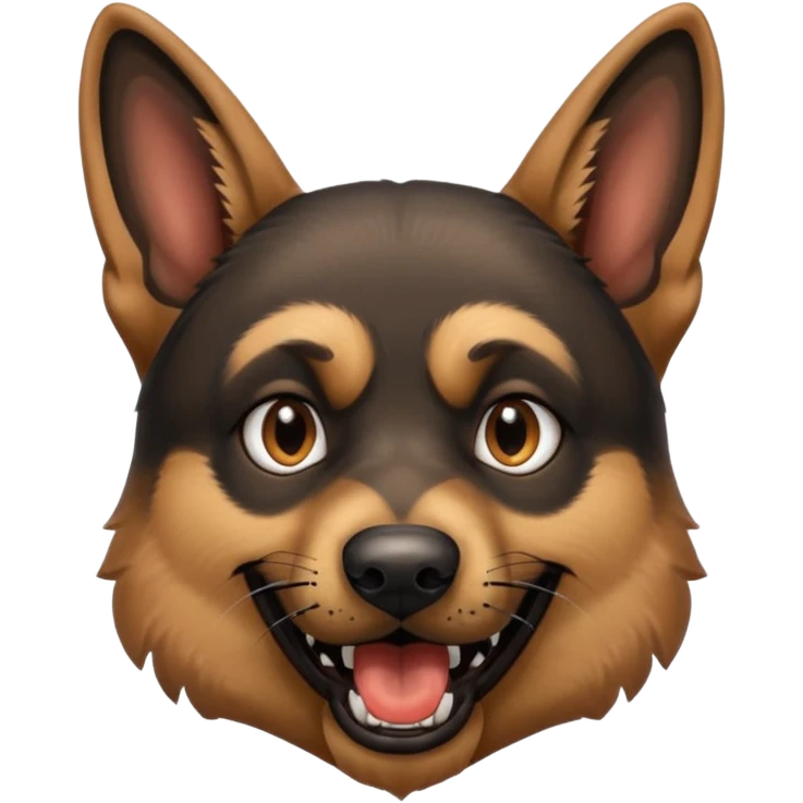 Evil German shepherd head panting bark emoji