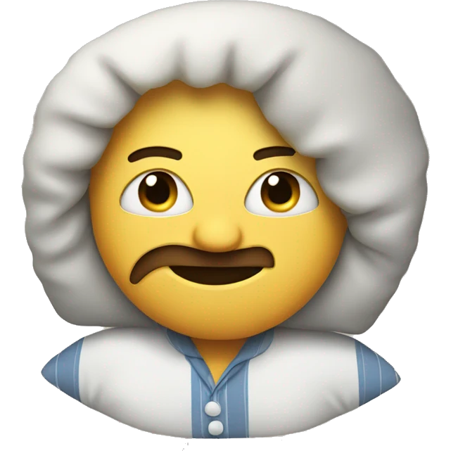 man with pillow head in pajamas emoji