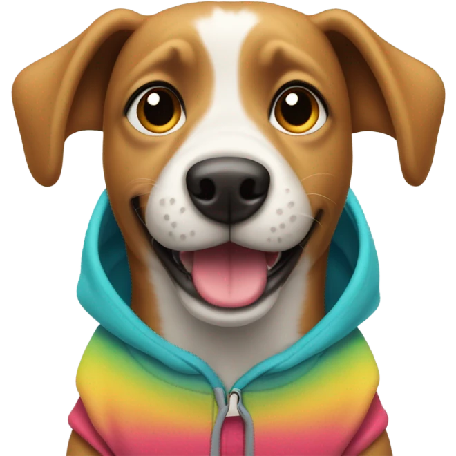 Dog wearing hoodie emoji