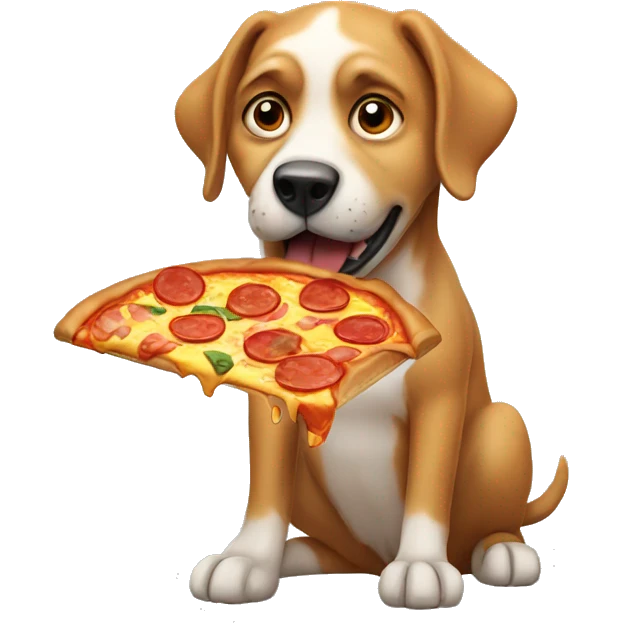 Dog eating pizza  emoji