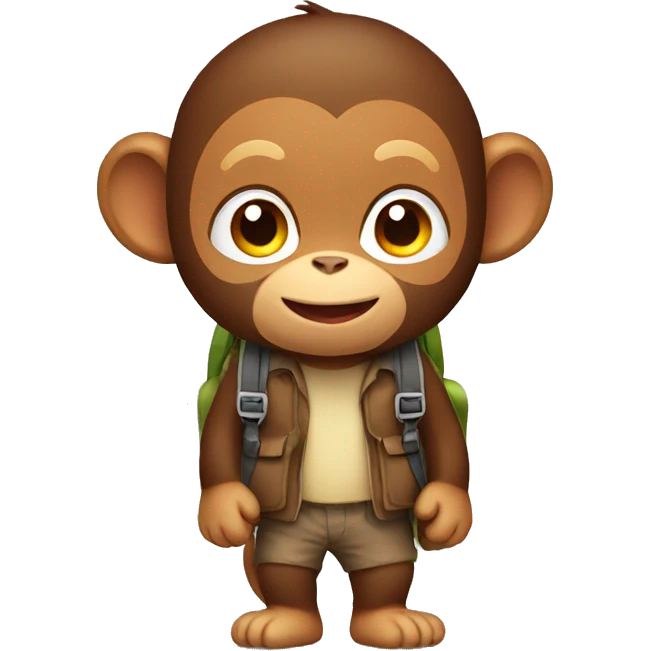 little monkey with backpack  emoji