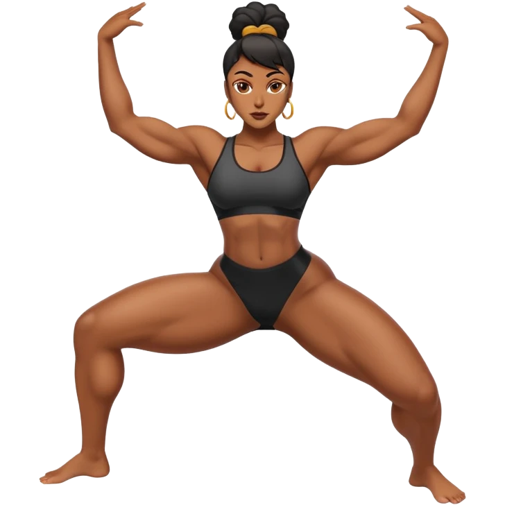 Attractive muscular black woman with muscular legs and quads twerking  emoji
