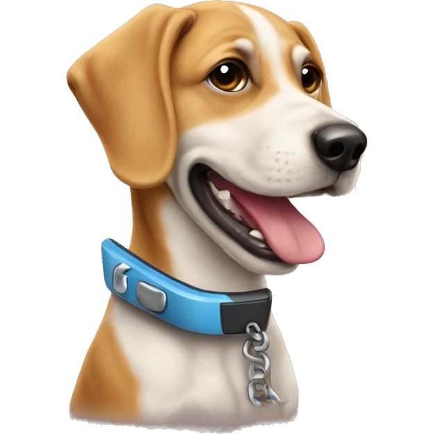 Chien avec un téléphone dans sa bouche emoji