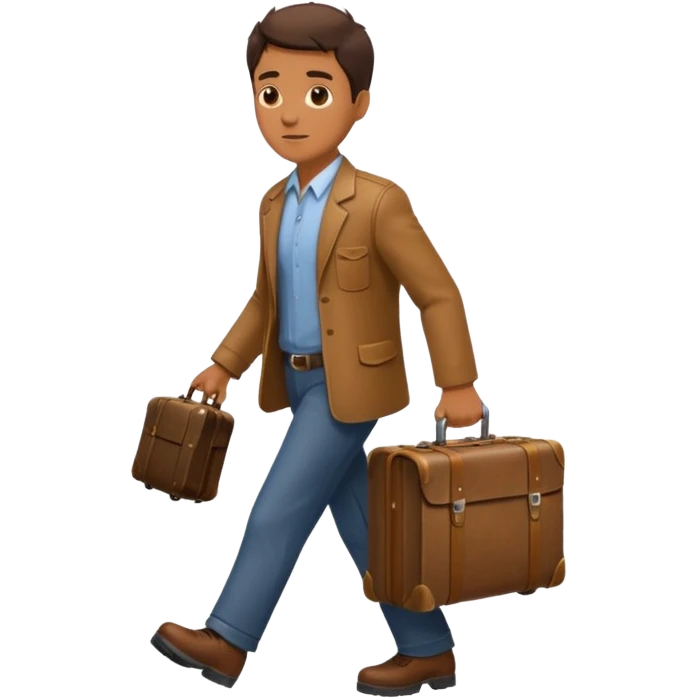 a man walking to leave, bring suitcase emoji