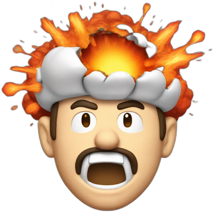 exploding head mario emoji