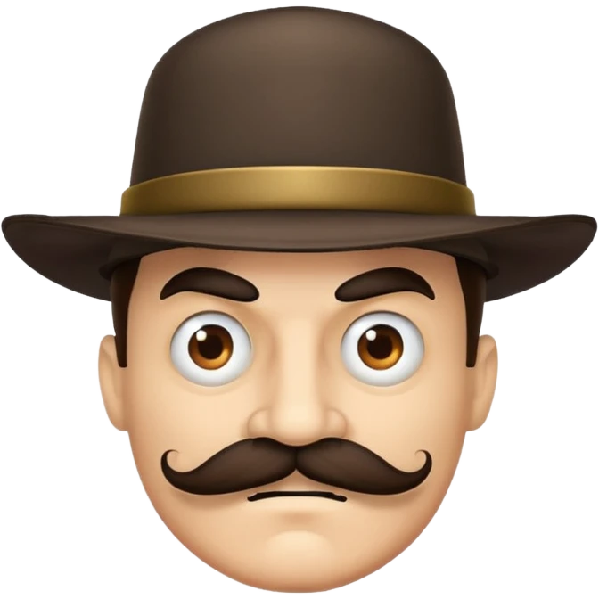 cartoon villain with a mustache and hat emoji