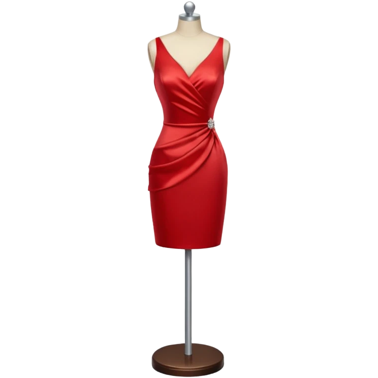 dress mannequin with tiny red dresss emoji