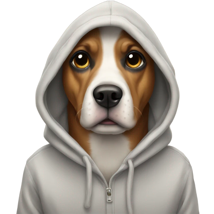 Dog wearing a hoodie emoji