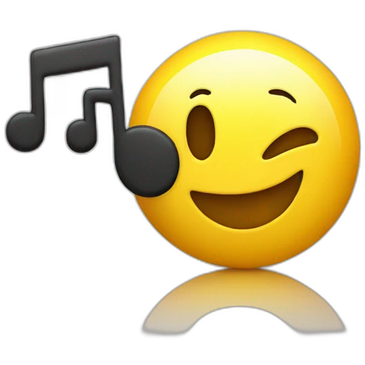smiley whistle with music note emoji