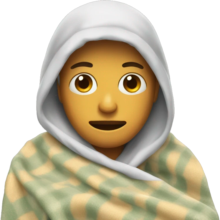 Sick wearing a blanket emoji