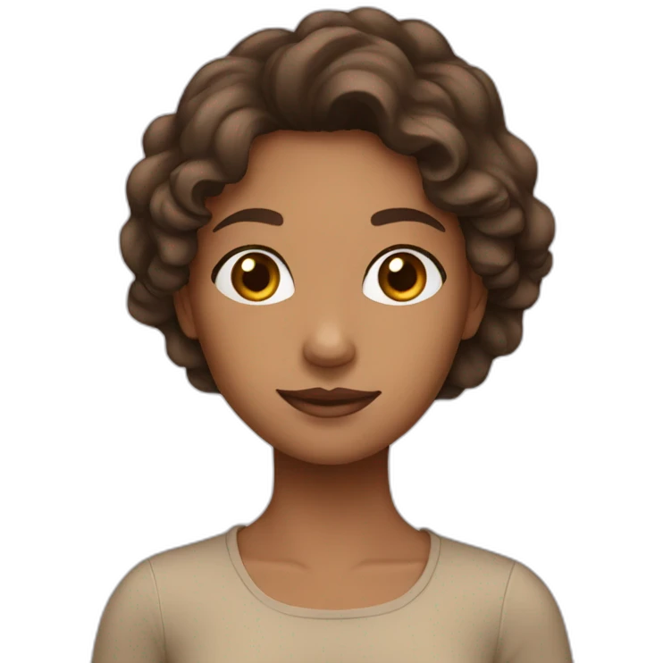 light tan girl with dark brown hair emoji