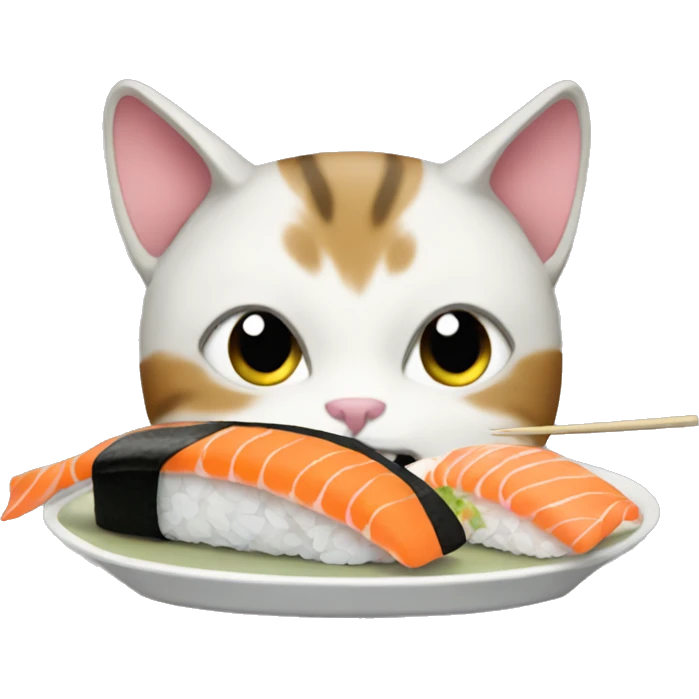 Cat eating sushi emoji