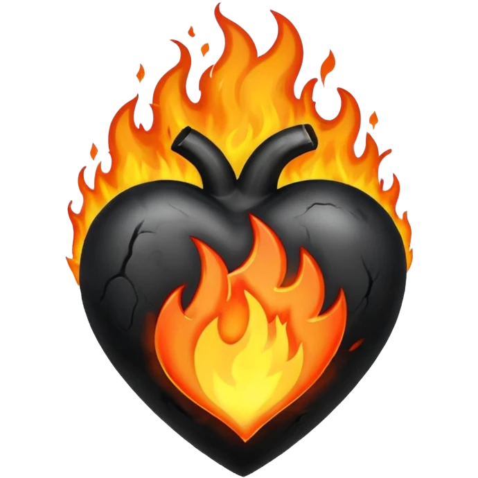 Black heart on fire emoji
