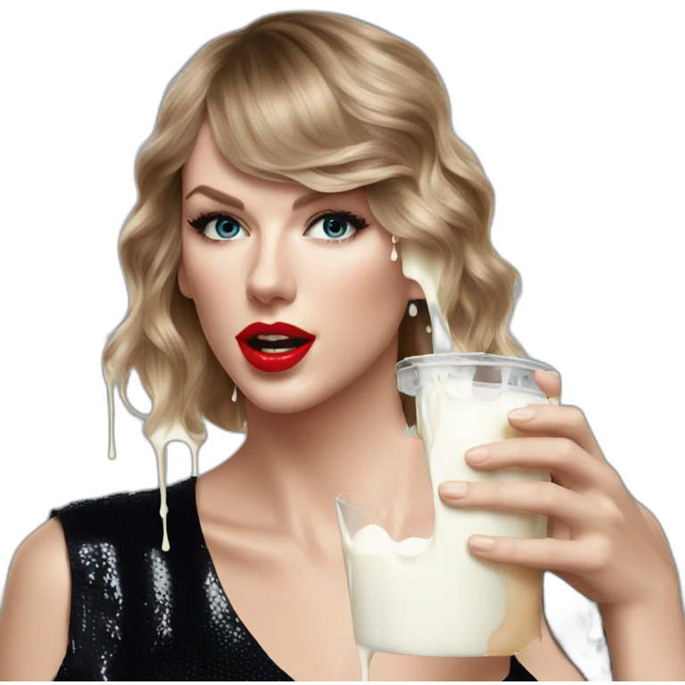 taylor-swift-selfie-milk-on-face-dripping emoji