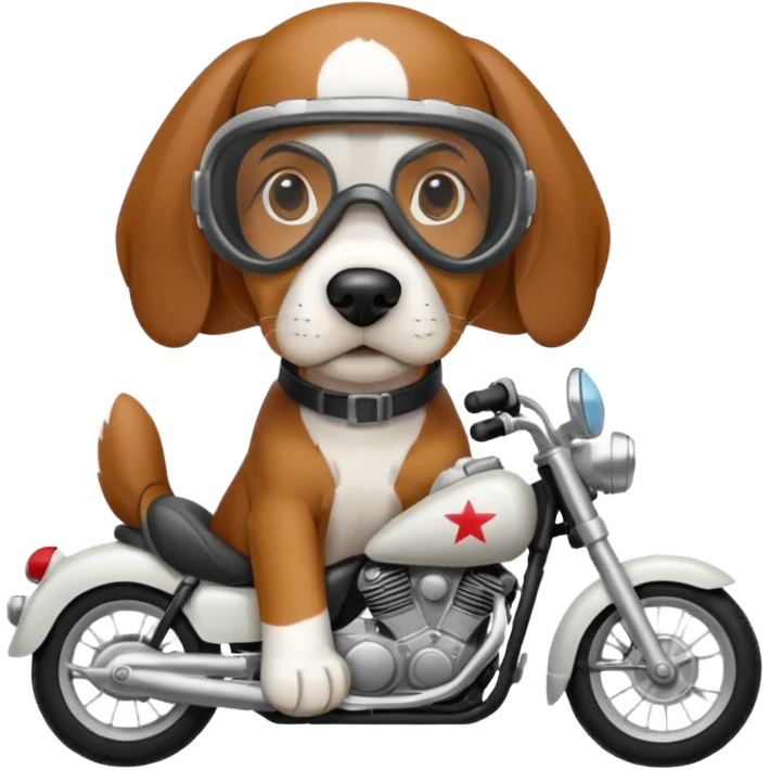bassett hound on a motorcycle emoji