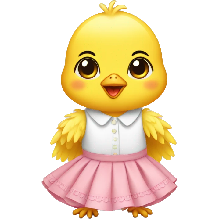 Baby chick with skirt emoji