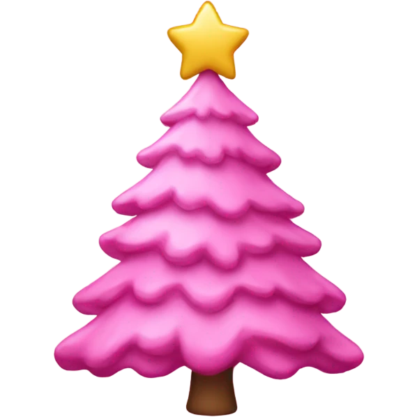 Pink Christmas tree emoji