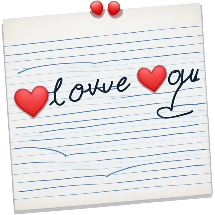 “I love you” note emoji