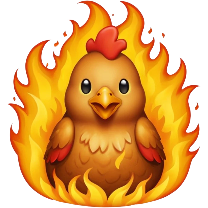 Chicken on fire emoji