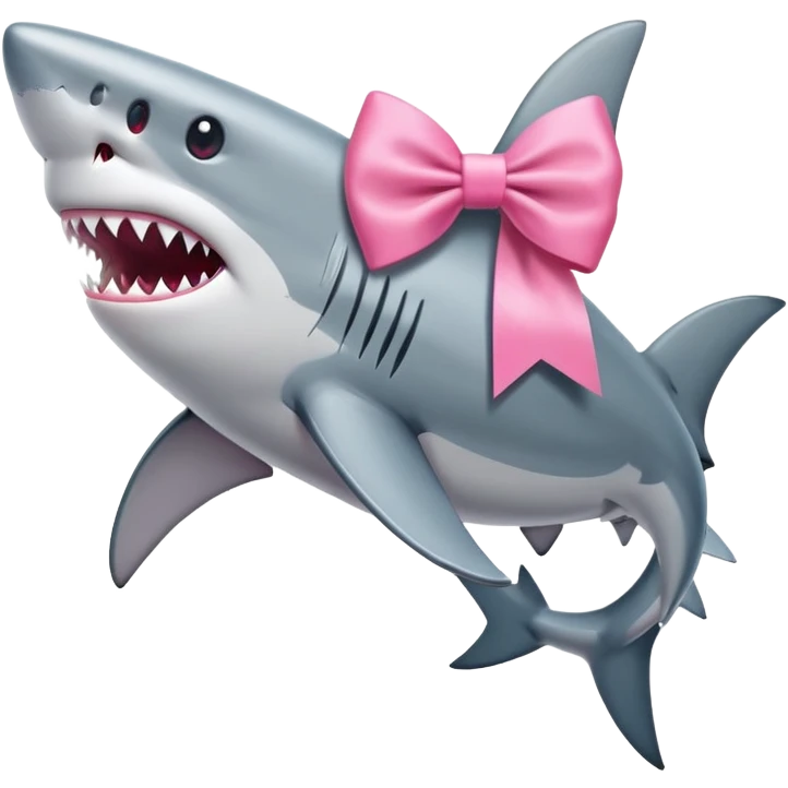 Shark with a pink bow emoji