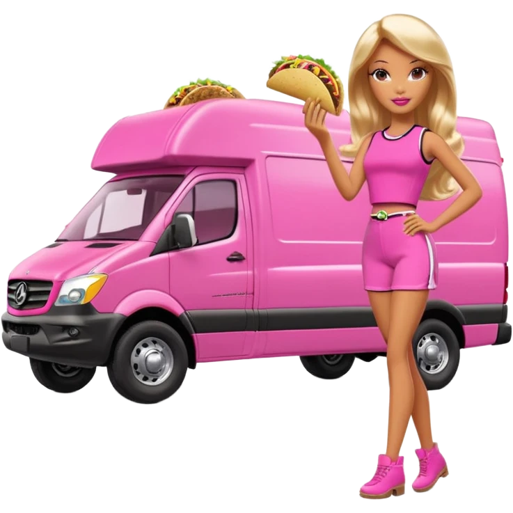 Barbie’s hot tacos Extended length Sprinter 4500 van high roof off road delivery truck capable of rock and desert racing  emoji