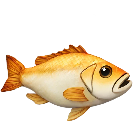 baked fish on a white plate emoji