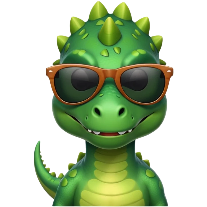 Dinosaur wearing sunglasses and looks cool emoji