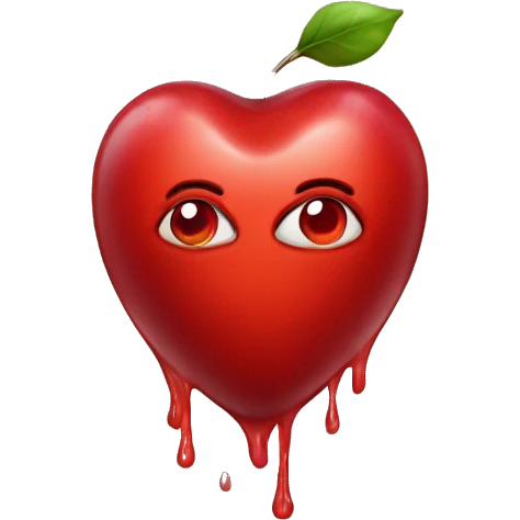 Red heart emoji combined with rotten apple emoji emoji