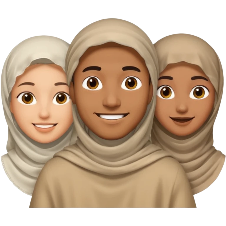 polygynie 1 man 3 veiled women emoji