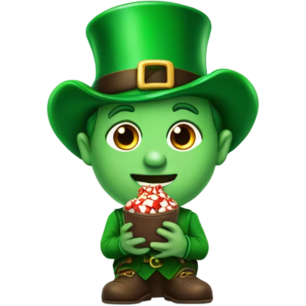 Leprechaun eating a buckeye emoji
