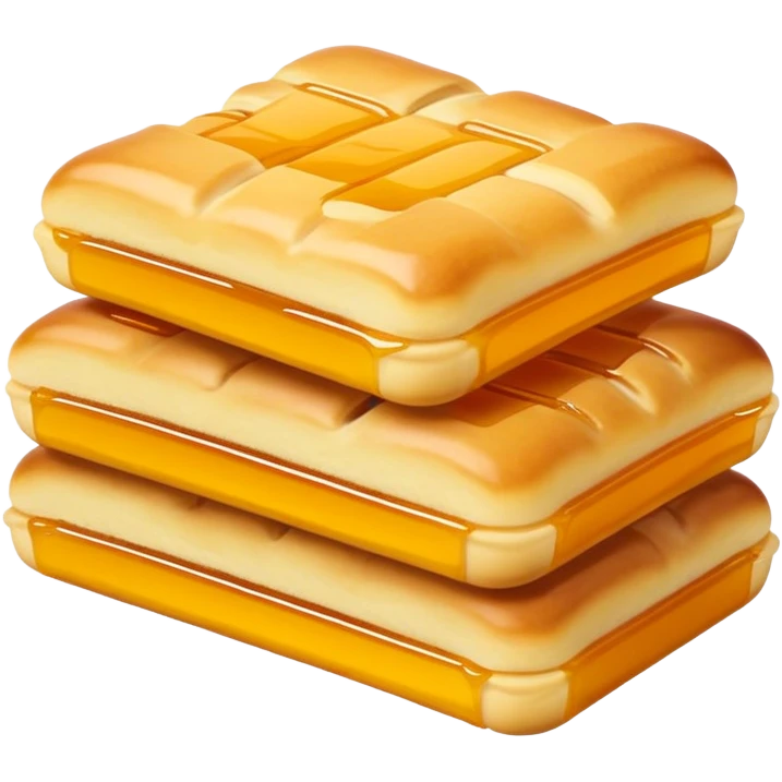 Sachima soft sweet pastry strips with honey, simplified emoji style with bold outlines and bright colors, cartoon style Sa Qi Ma Manchu dessert emoji