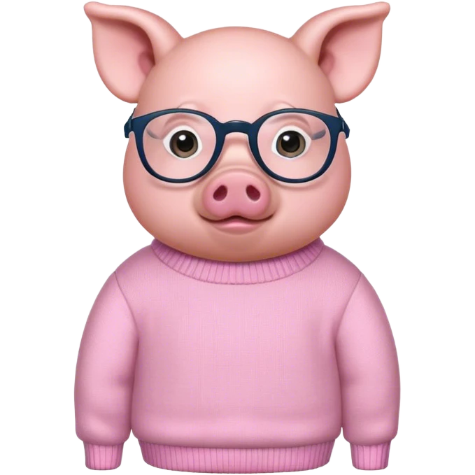 Preppy pig emoji