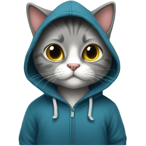 Cat wearing hoodie emoji