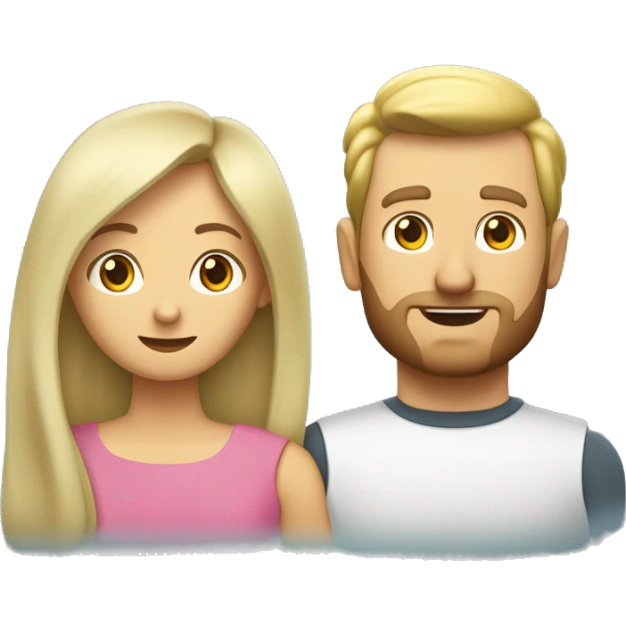 Trainierter Mann mit braunen Haaren und Bart mit Frau blond jung hübsch grüne Augen festlichen schick  emoji