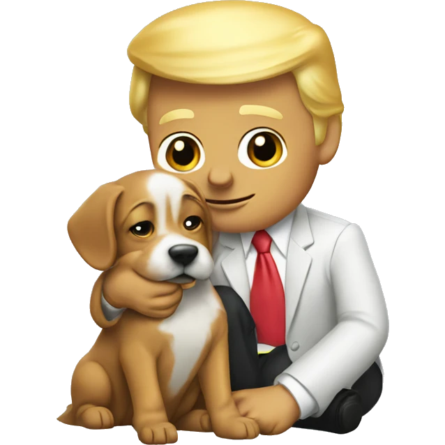 Donald trump petting dog emoji