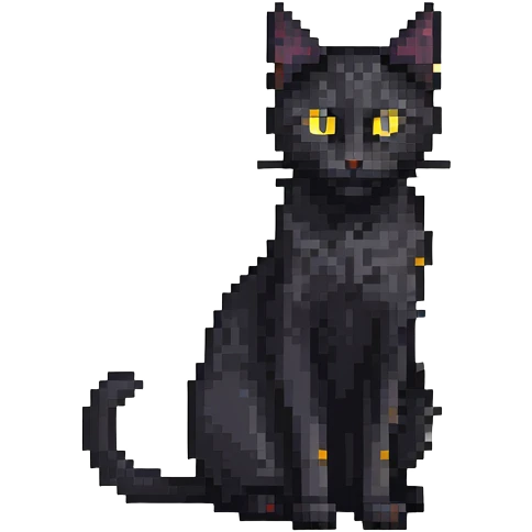 skinny black cat with yellow eyes emoji