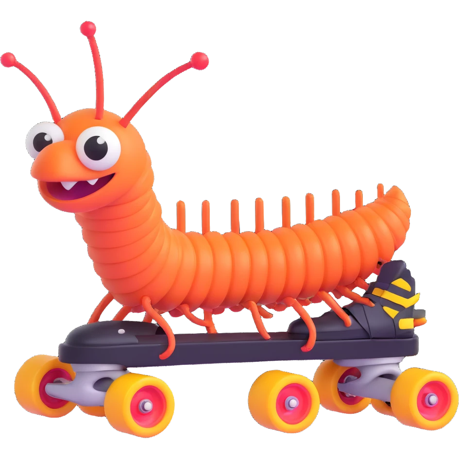 centipede on rollerskates emoji