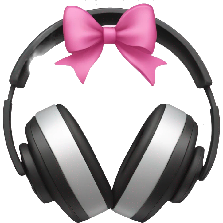 headphones with pink bows emoji