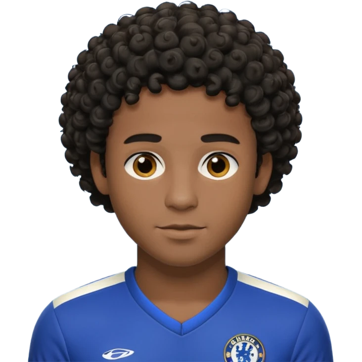 Chelsea player Esteban, with short curly hair and dark skin. emoji