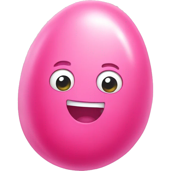 A cute pink jellybean emoji